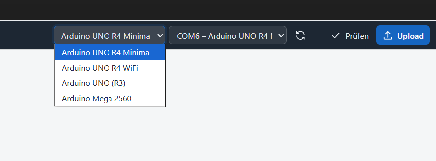 Direkter Upload auf Arduino und ESP